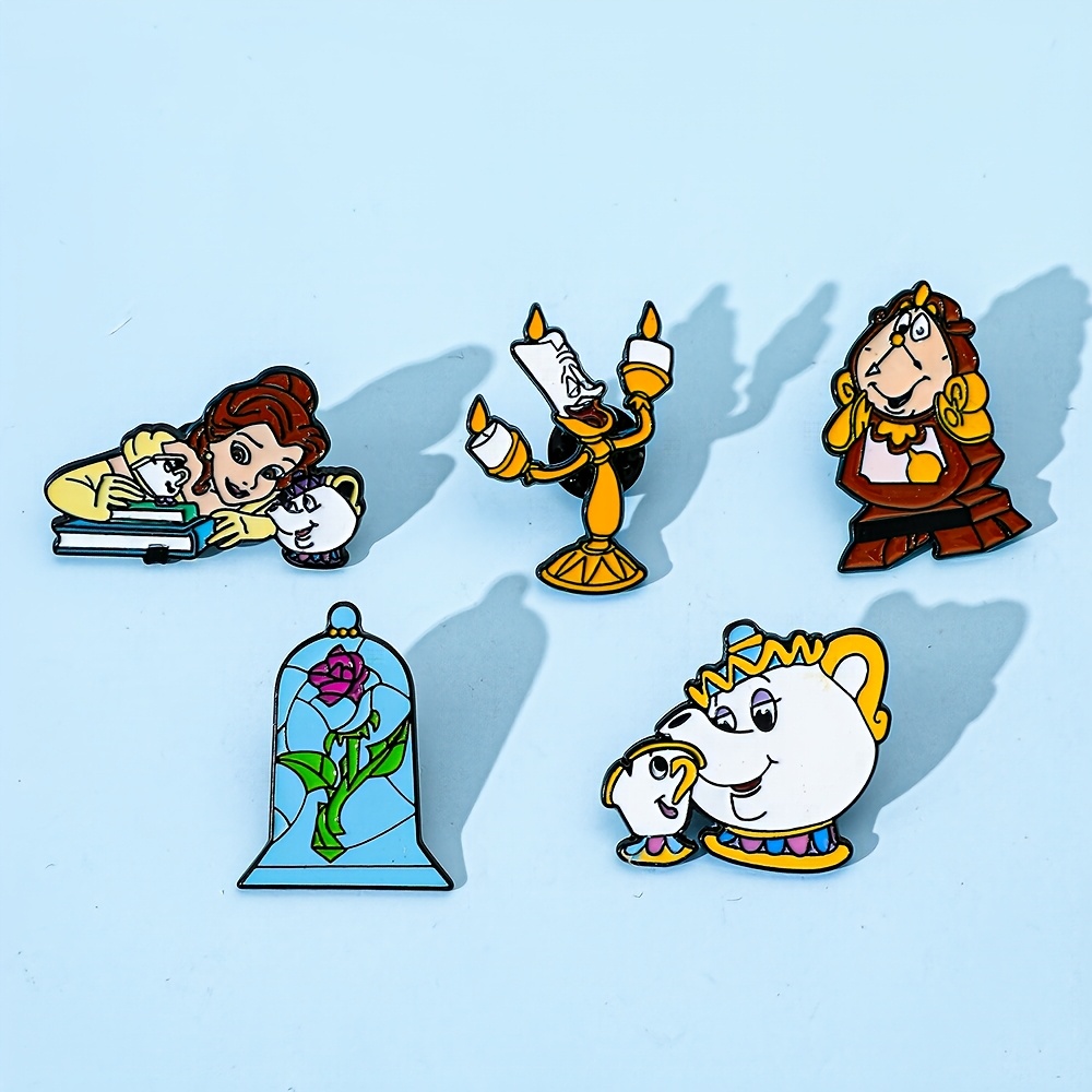 Healing Anime Mrs Potts Enamel Pins Metal Badges - Set of 6